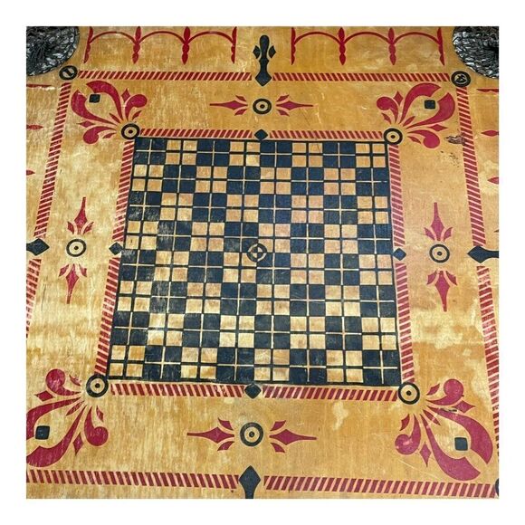 Antique Carrom Game Board 28 1/2" Large Wooden Vintage Decor Man Cave Bar Barn - Picture 2 of 9